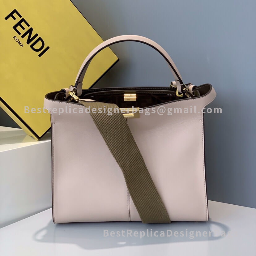 Fendi Peekaboo X-Lite Medium Pink Leather Bag 304S